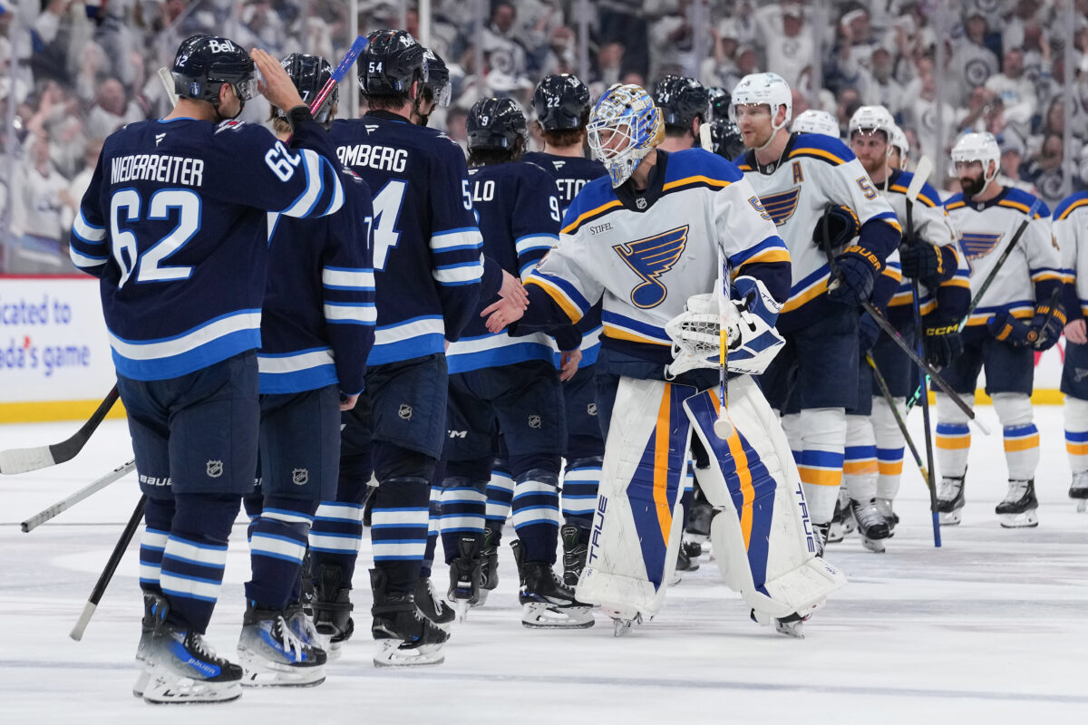 St Louis Blues Winnipeg Jets Handshake