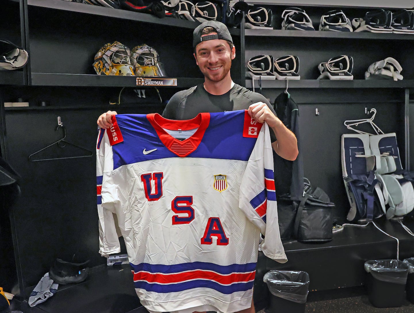 Bruins goalie Jeremy Swayman led Team USA to the gold medal at last spring's IIHF World Championship.