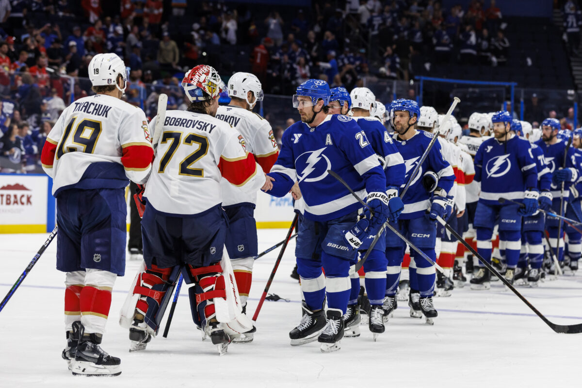Florida Panthers Tampa Bay Lightning Handshake 2025 Playoffs