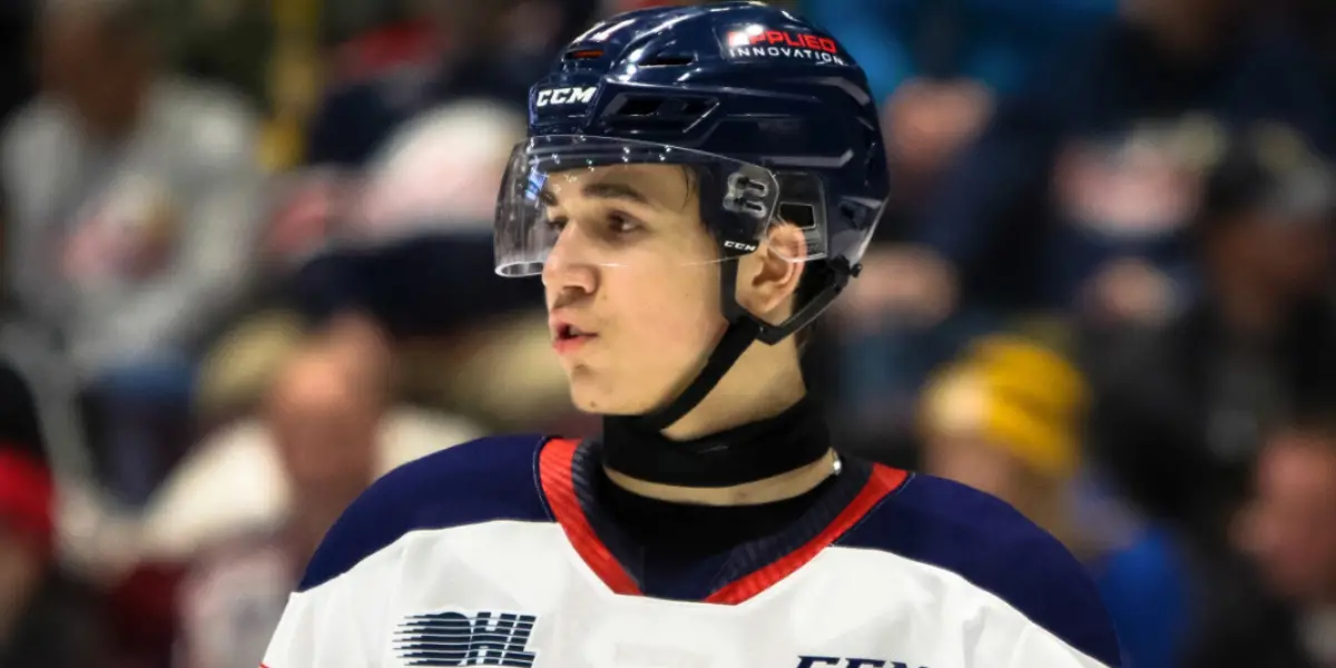 Michael Misa skating in the OHL