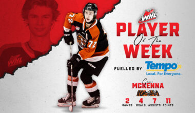 2026 NHL Draft-eligible forward McKenna named Tempo WHL Player of the Week
