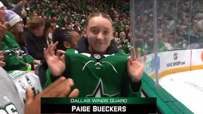 Paige Bueckers, the No. 1 WNBA Draft, was spotted at the NHL Playoffs cheering for the Dallas Stars