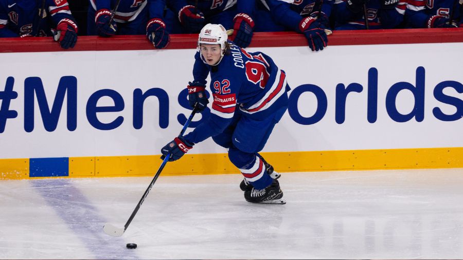 Utah Mammoth Logan Cooley, Team USA....