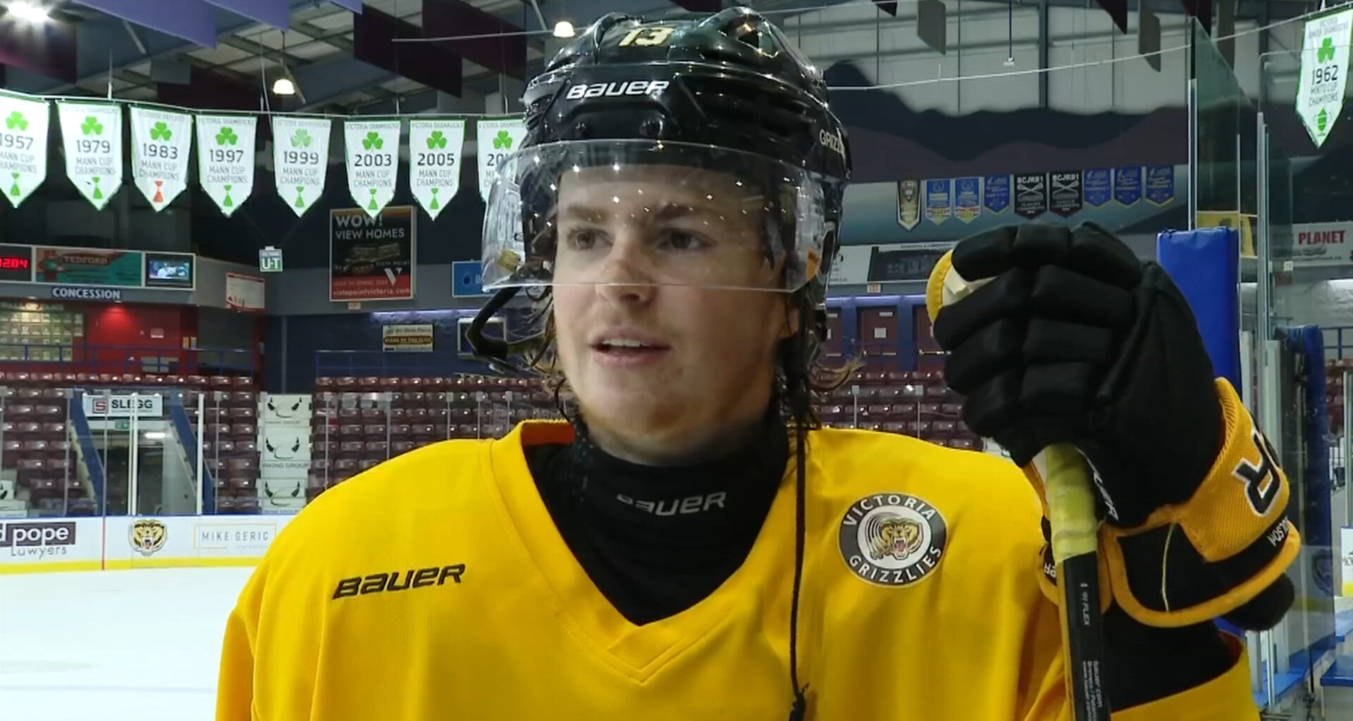 Victoria Grizzlies in third round of BCHL playoffs featuring famous hockey name