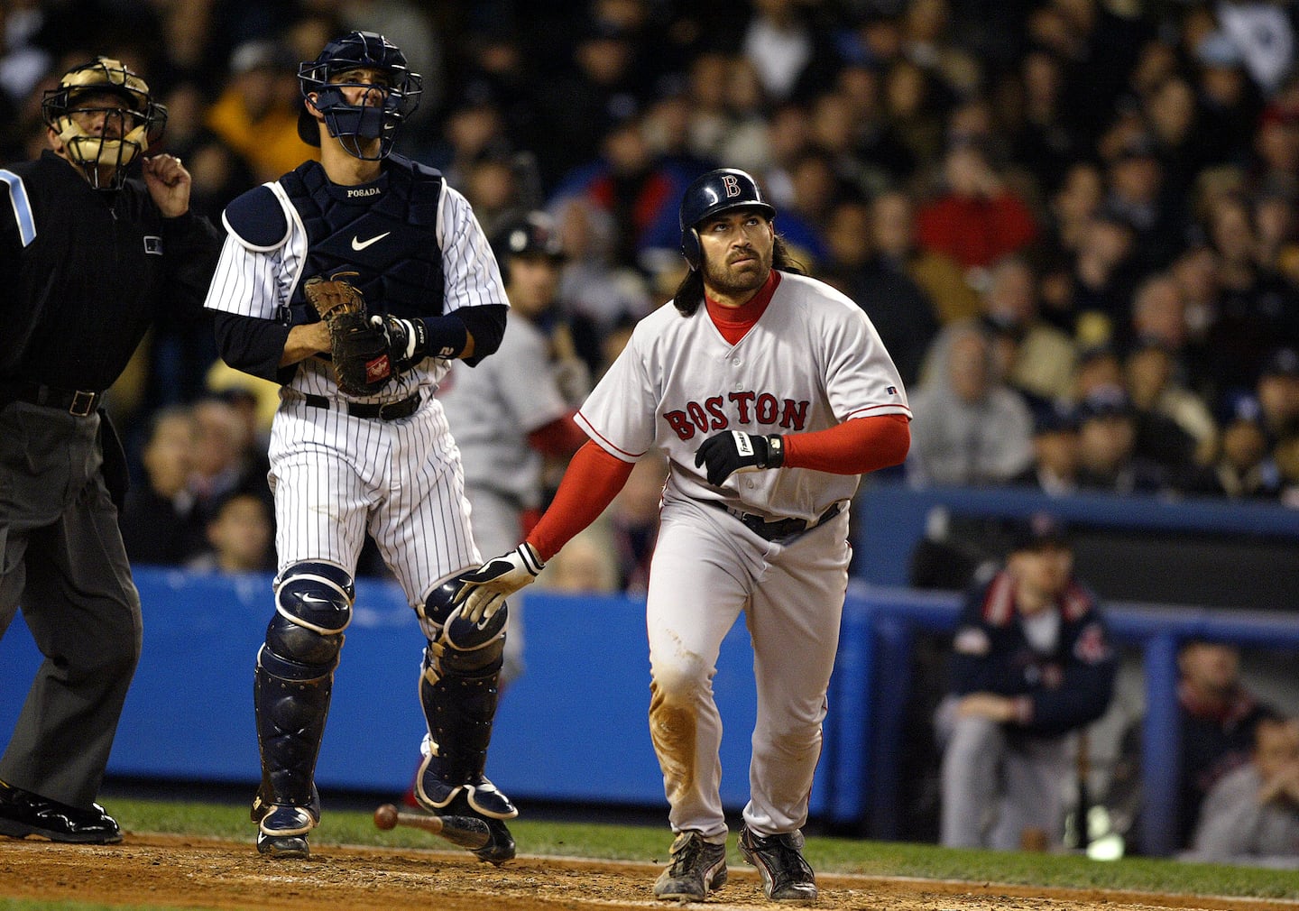 Johnny Damon's grand slam broke open Game 7 of the ALCS against the Yankees in 2004.