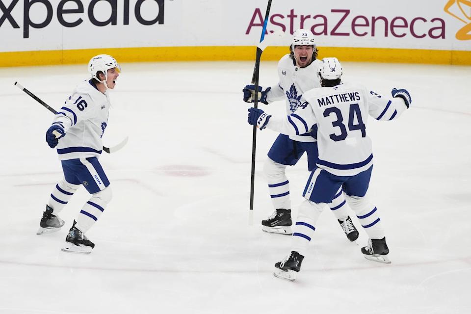 Toronto Maple Leaf fans will be hoping for big things as the buds face off against the Florida Panthers for Game 5 of their NHL playoff series Wednesday night. (Marta Lavandier/The Associated Press - image credit)