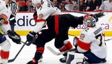 Reigning Stanley Cup champ Florida Panthers beat Carolina Hurricanes 5-2 in Eastern final opener