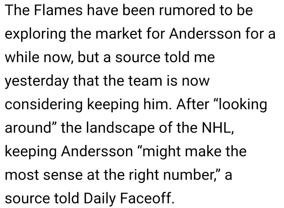 According to Daily Faceoff's Anthony Di Marco (Via @FierySharky)