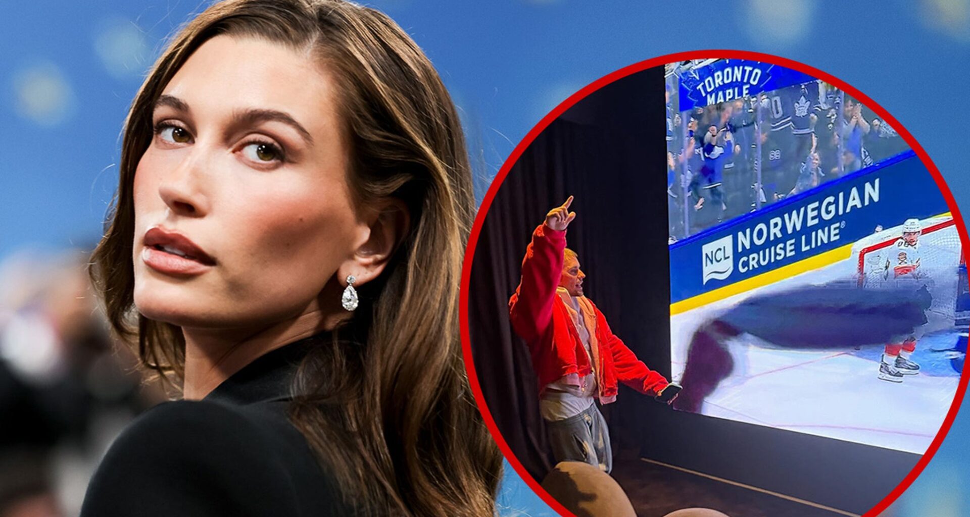 Justin Bieber Watches NHL Game as Wife Hailey Hits Met Gala With Martini Glass