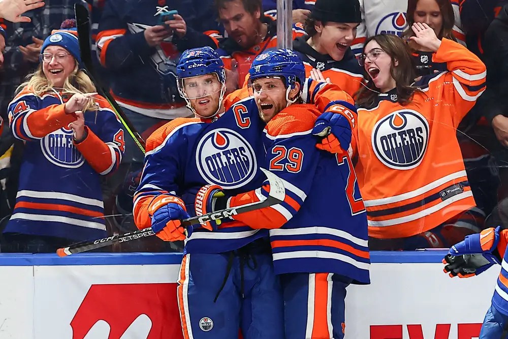 The Edmonton Oilers have three Hart Trophy winners on one line