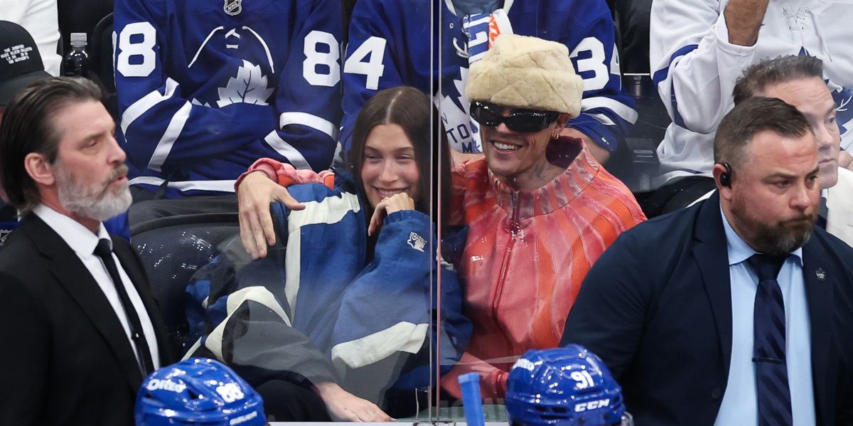 Justin and Hailey Bieber's Hockey Date PDA