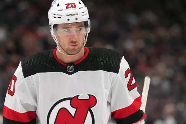 Michael McLeod #20 of the New Jersey Devils (Credit: Getty Image) Michael McLeod #20 of the New Jersey Devils