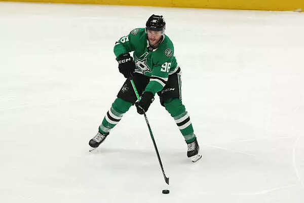 Mikko Rantanen #96 of the Dallas Stars faces-off against the Winnipeg Jets