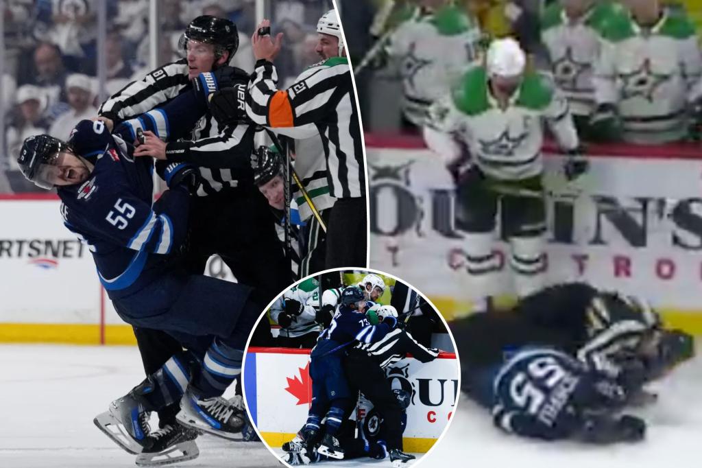 Stars-Jets Game 5 ends with ugly sucker punch in chaotic scene