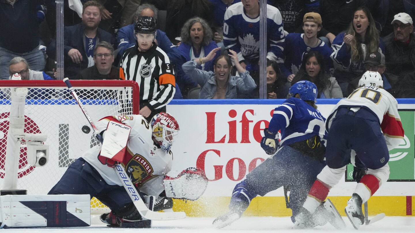 Nylander has 2 goals and an assist as Maple Leafs beat Panthers 5-4 in Game 1 of 2nd round series