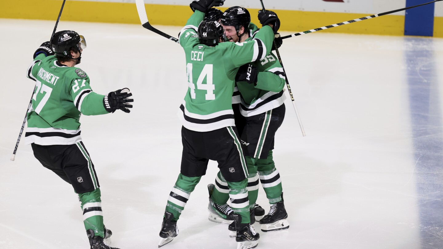 Harley scores on OT power play, Stars beat Jets 2-1 to reach 3rd straight West final