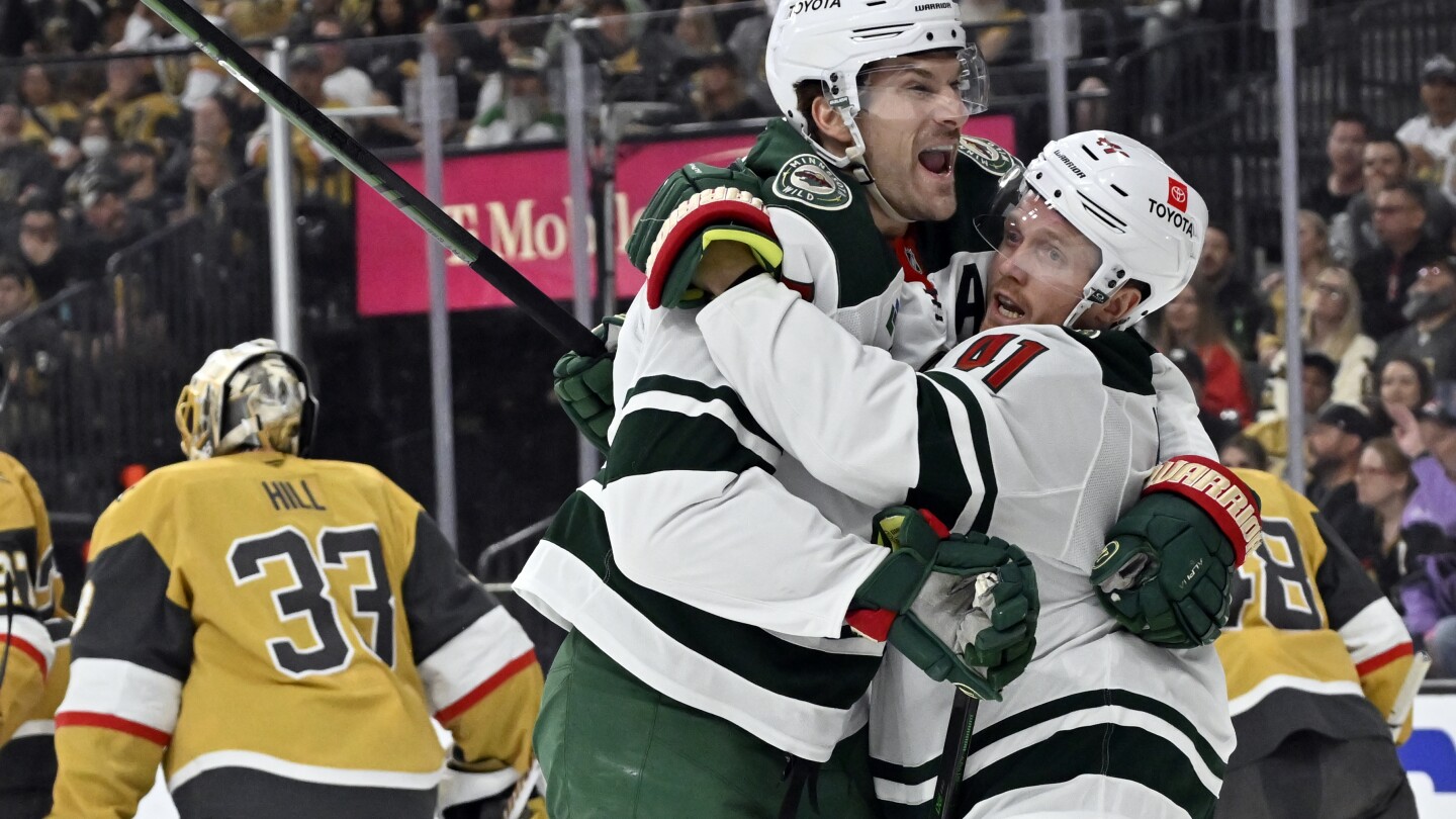 Kaprizov's 3-point game leads the Wild to a 5-2 win over the Golden Knights, tying the series