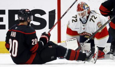 Reigning Stanley Cup champ Florida Panthers beat Carolina Hurricanes 5-2 in Eastern final opener