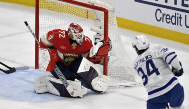 Bobrovsky stops 23 shots, Panthers top Maple Leafs 2-0 in Game 4 to tie series