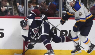 Blues list Dylan Holloway as day to day after leaving game against the Penguins because of injury