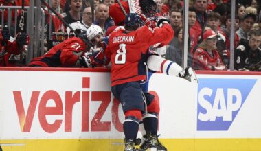 Alex Ovechkin leads the Capitals into the second round against Carolina by scoring and hitting
