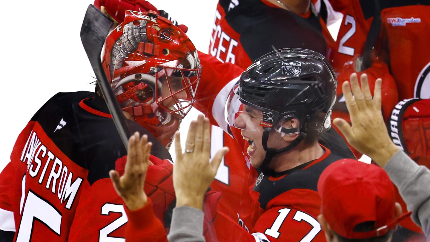 Simon Nemec scores in 2nd OT to lift Devils past Hurricanes 3-2 in Game 3