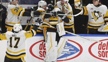 Penguins' Nedeljkovic makes NHL history as he becomes 1st goalie with goal and assist in a game