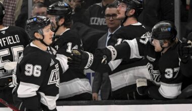 Andrei Kuzmenko gets 1st points for LA since trade, helps Kings pound streaking Hurricanes 7-2