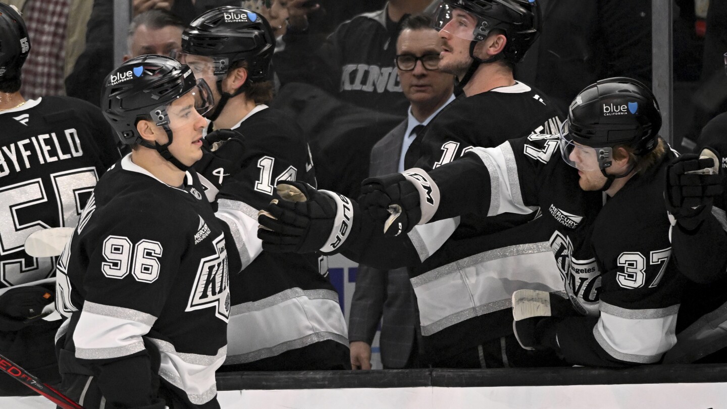 Andrei Kuzmenko gets 1st points for LA since trade, helps Kings pound streaking Hurricanes 7-2