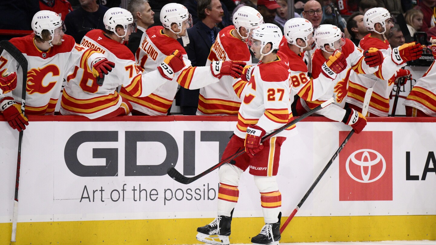 Flames beat the Capitals 3-1 despite Ovechkin scoring, move into the final playoff spot in the West