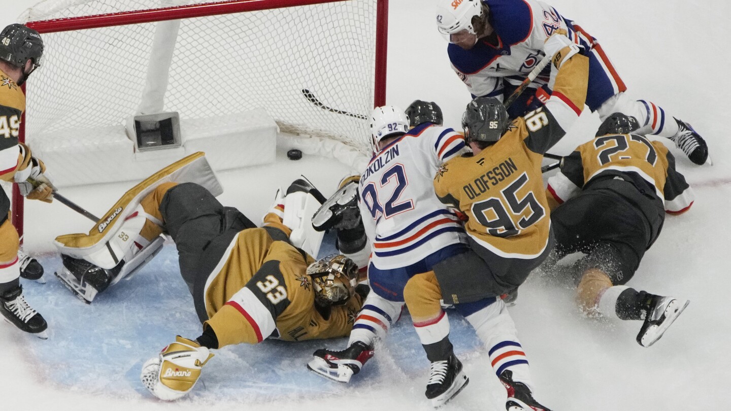 Oilers beat Golden Knights 1-0 in OT in Game 5 to reach Western Conference finals