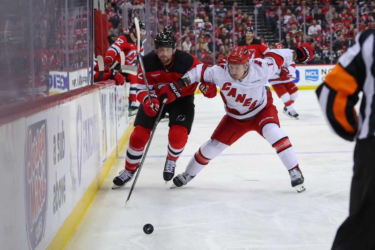 NHL: Stanley Cup Playoffs-Carolina Hurricanes at New Jersey Devils
