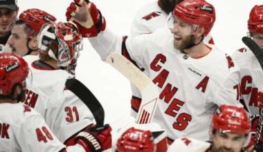 Jaccob Slavin scores in OT as the Hurricanes beat the Capitals in Game 1 of their 2nd-round series