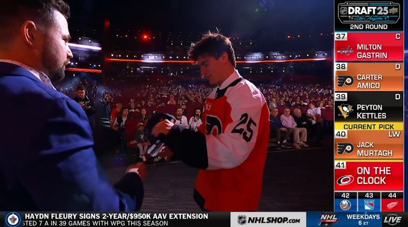 East Greenbush's Jack Murtagh selected 40th in the NHL Draft by the Philadelphia Flyers