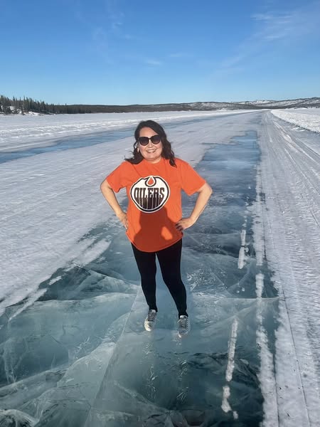 Tanya Gruben sent us this shot from the Airport Lake ice road outside Inuvik in early May.