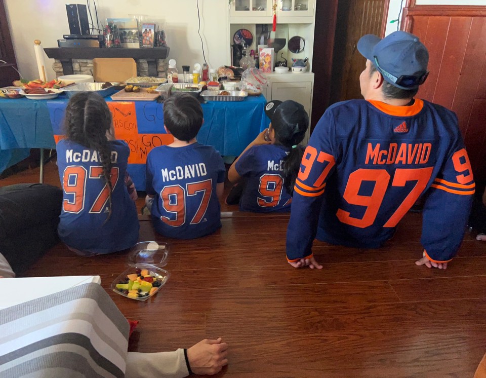 Lucy Ann Burgin sent this photo of family gathering for an Oilers game. Photo: Submitted