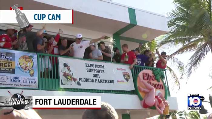 Florida Panthers celebrate back-to-back Cup wins with fans at Elbo Room