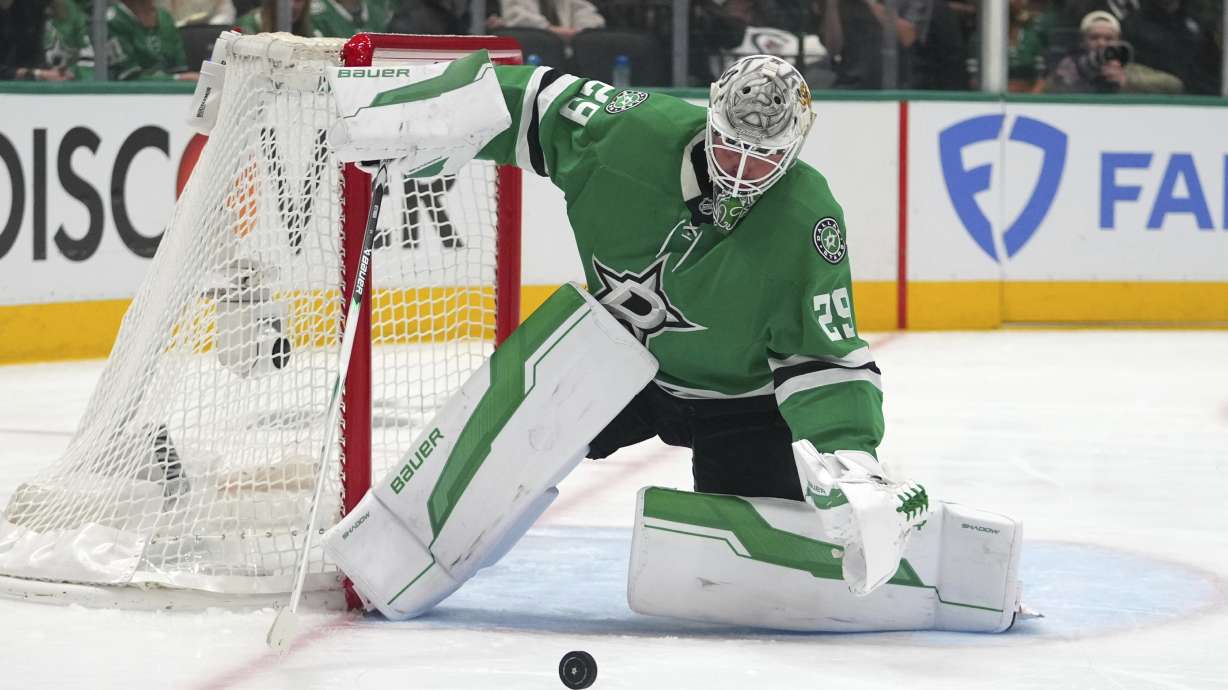 U.S. backup Oettinger outplaying starter Hellebuyck in NHL playoffs with Stars up 3-1 over Jets