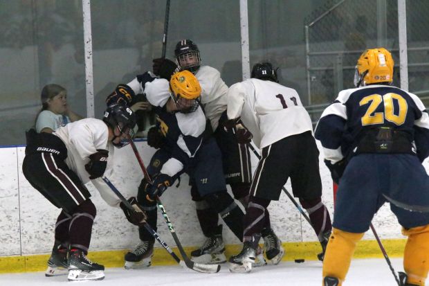 The Riverview Gabriel Richard ice hockey team earned a 2-0 win over local rival Trenton in a summer league exhibition game at the Kennedy Rec Center on June 25, 2025. (SAMANTHA ELLIOTT -- For MediaNews Group)