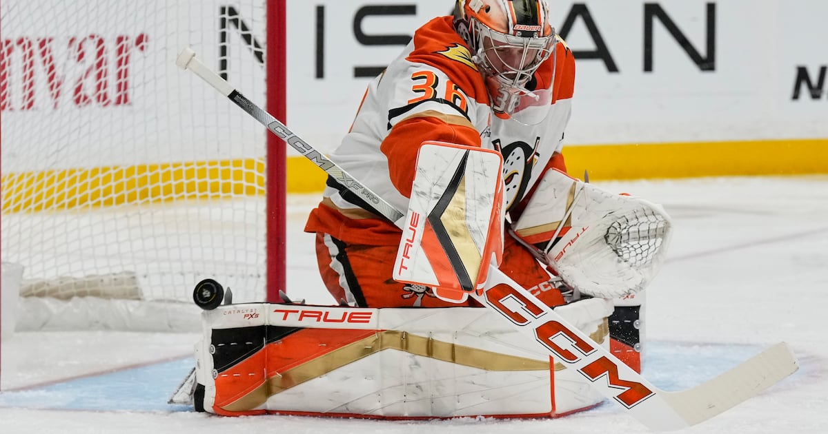 Red Wings acquire goalie John Gibson from the Ducks in a trade at the NHL draft