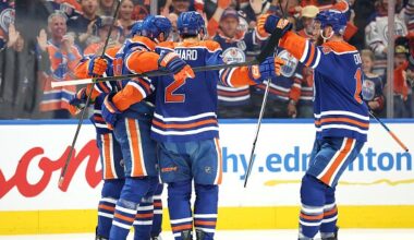 Bouchard rips home go-ahead goal stick side on Bobrovsky - TSN