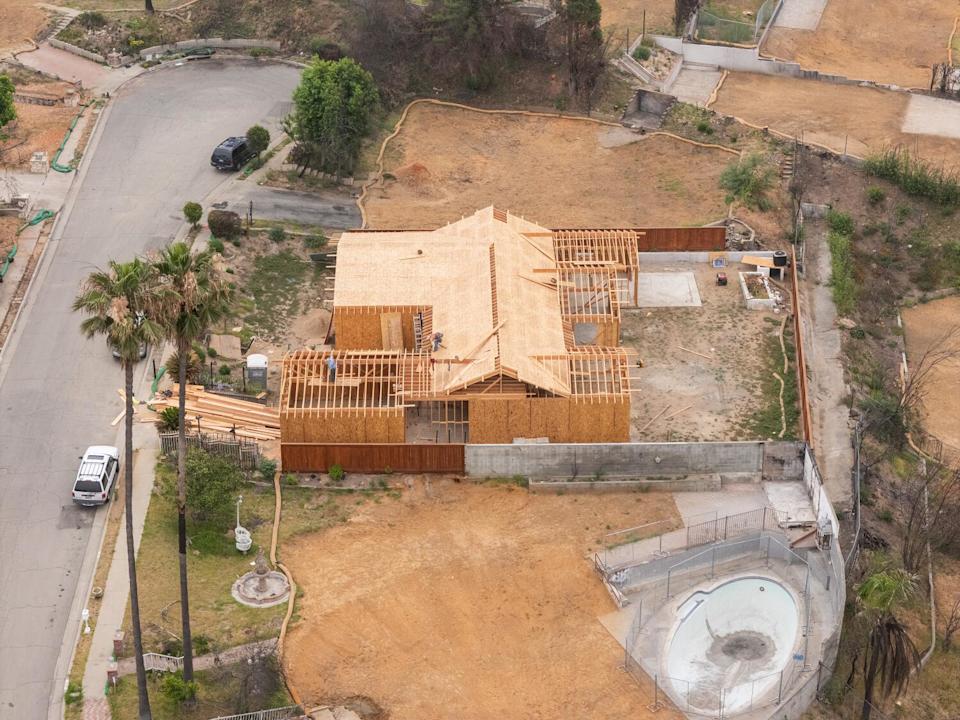 A house under construction in Altadena.