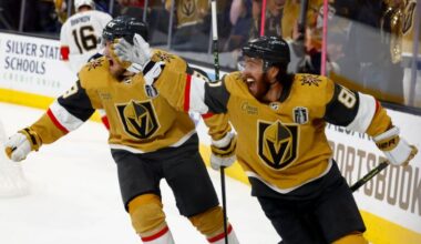 Vegas Golden Knights pull away late to defeat the Florida Panthers and win Game 1 of the Stanley Cup Final