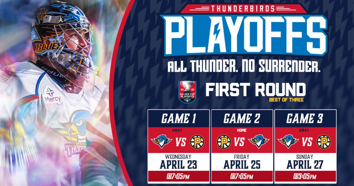 Springfield Thunderbirds | T-Birds to Face Bruins in First Round of…
