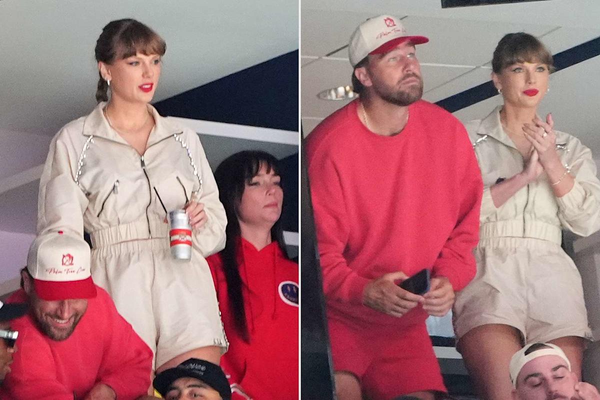 Taylor Swift Wears Sporty $1,590 Set and $2,925 Double 'T' Diamond Ring for Travis Kelce Date Night at NHL Playoffs