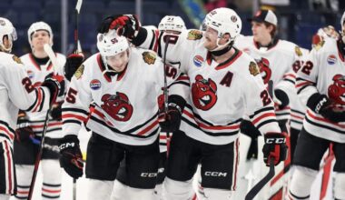 Rockford IceHogs | IceHogs, Levshunov Take Game 1 in Overtime