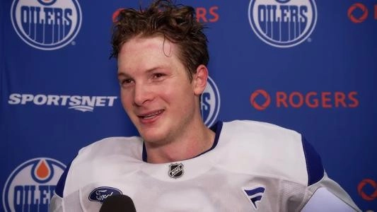 Trent Frederic with the OIlers Trent Frederic with the OIlers