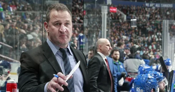 New Vancouver Canucks head coach Adam Foote and Ex-Canucks Head Coach Rick Tocchet