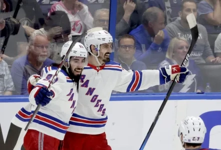 Chris Kreider and Mika Zibanejad