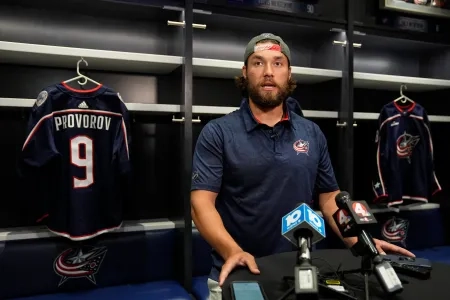 Columbus Blue Jackets defenseman Ivan Provorov #nhl #bluejackets #rangers Columbus Blue Jackets defenseman Ivan Provorov #nhl #bluejackets #rangers